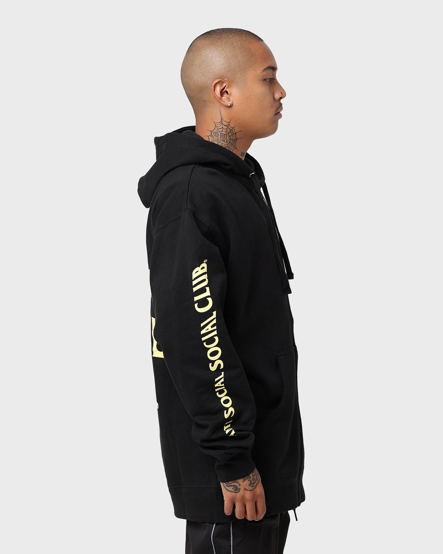 Anti Social Social Club Split Zip Hoodie Black