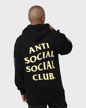 Anti Social Social Club Split Zip Hoodie Black