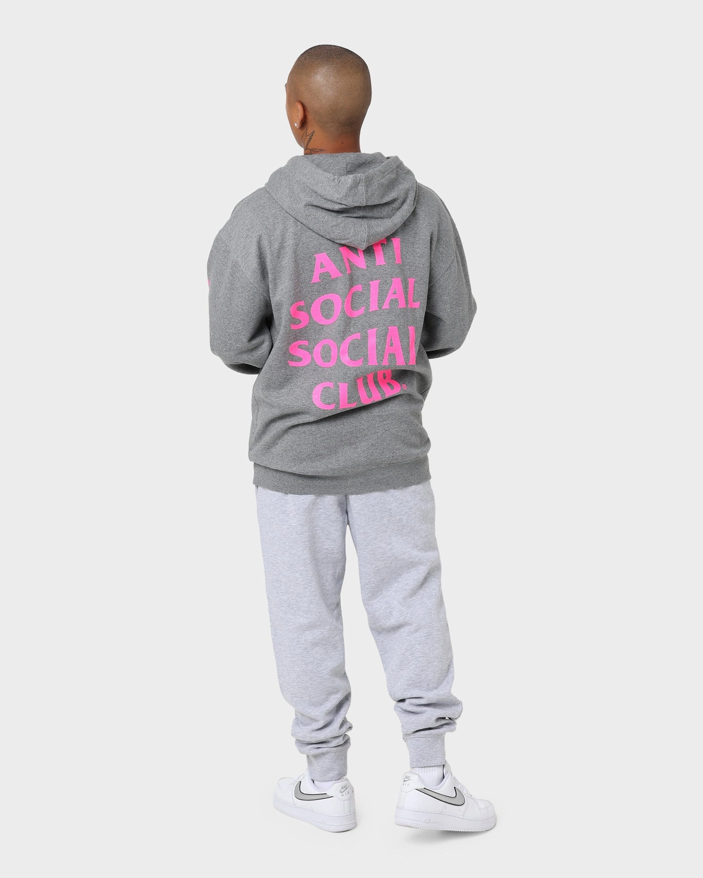 Anti Social Social Club Split Zip Hoodie Grey
