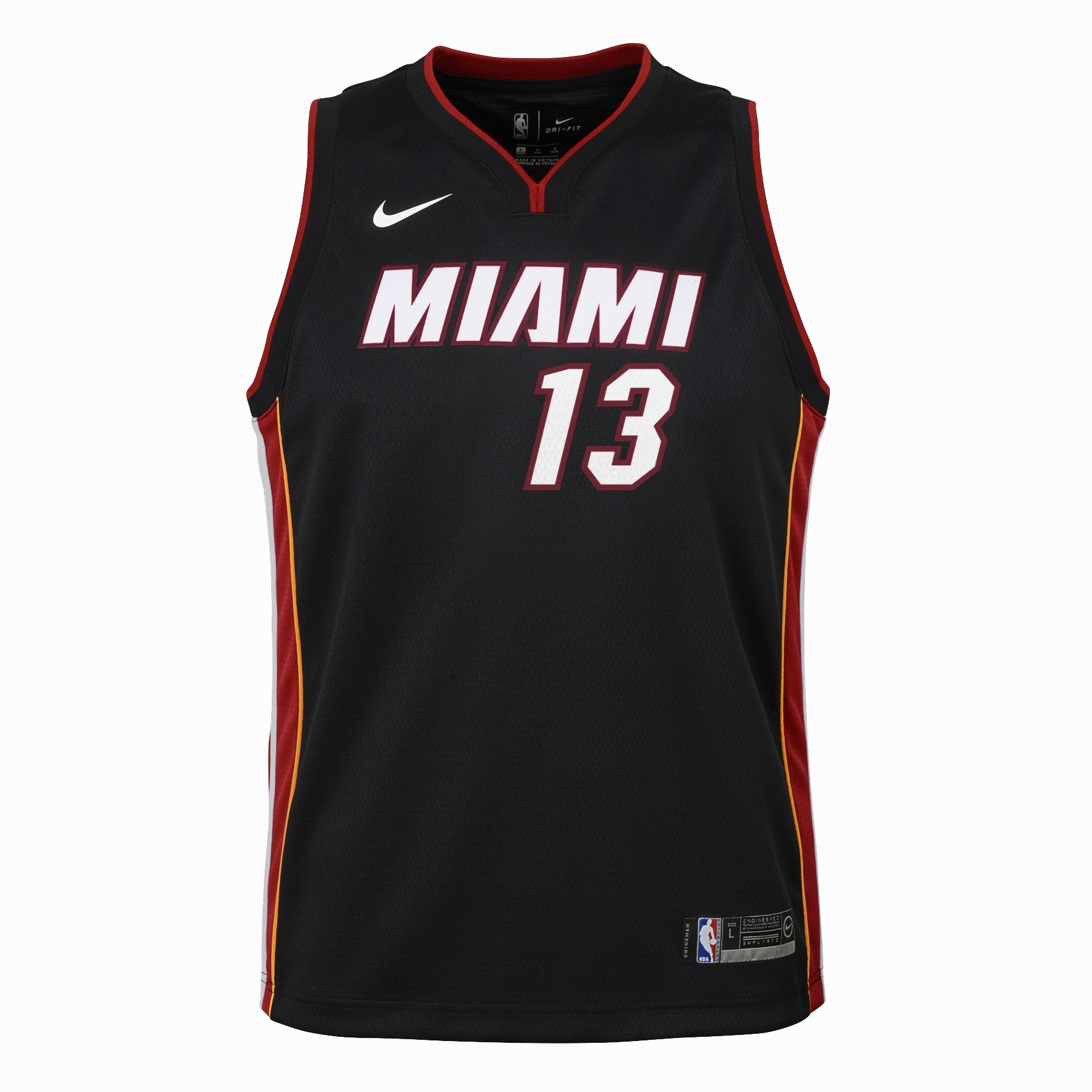 Bam Adebayo Nike Kids Icon Black Replica Jersey