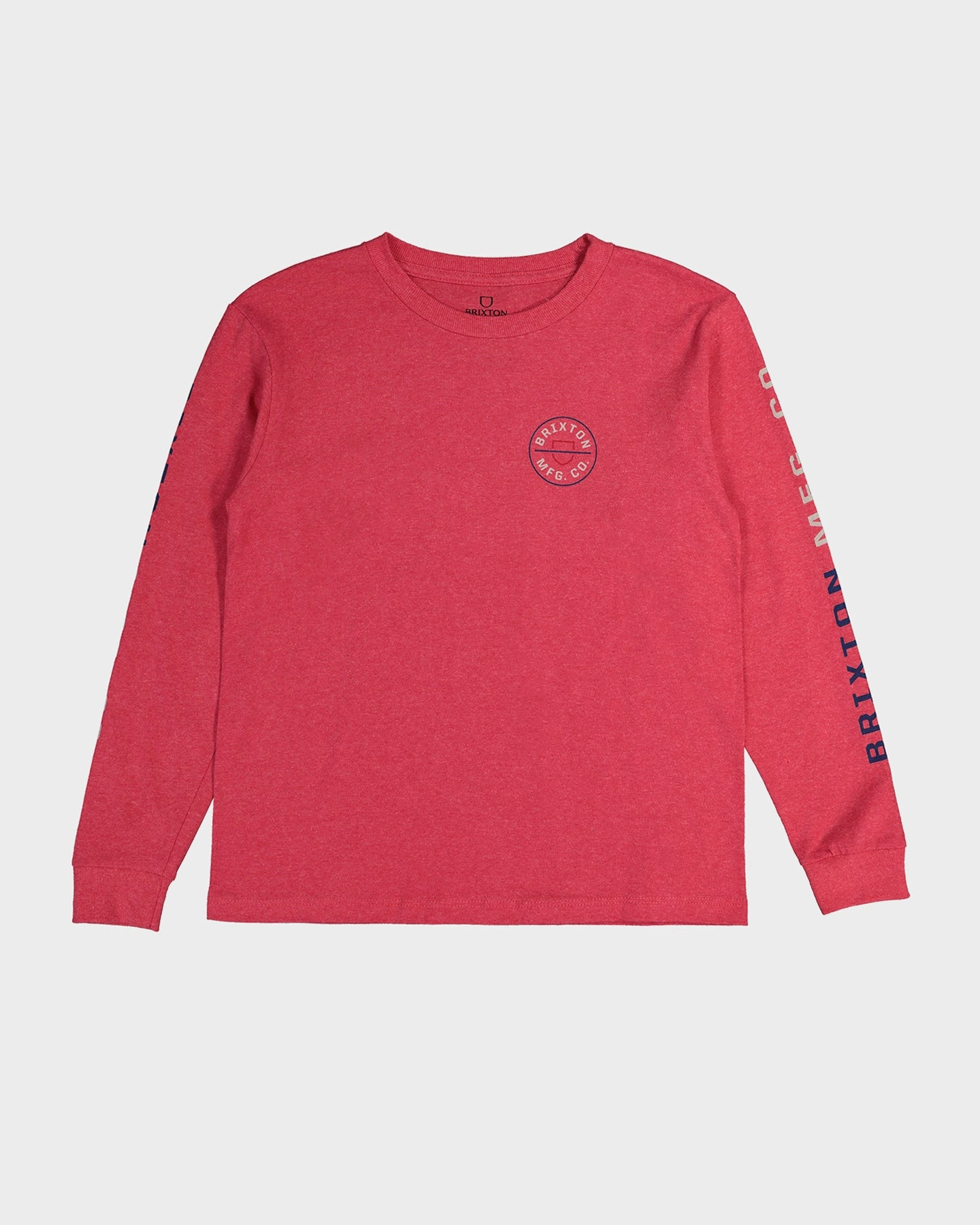 Brixton Kid's Crest Long Sleeve T-Shirt Heather Red