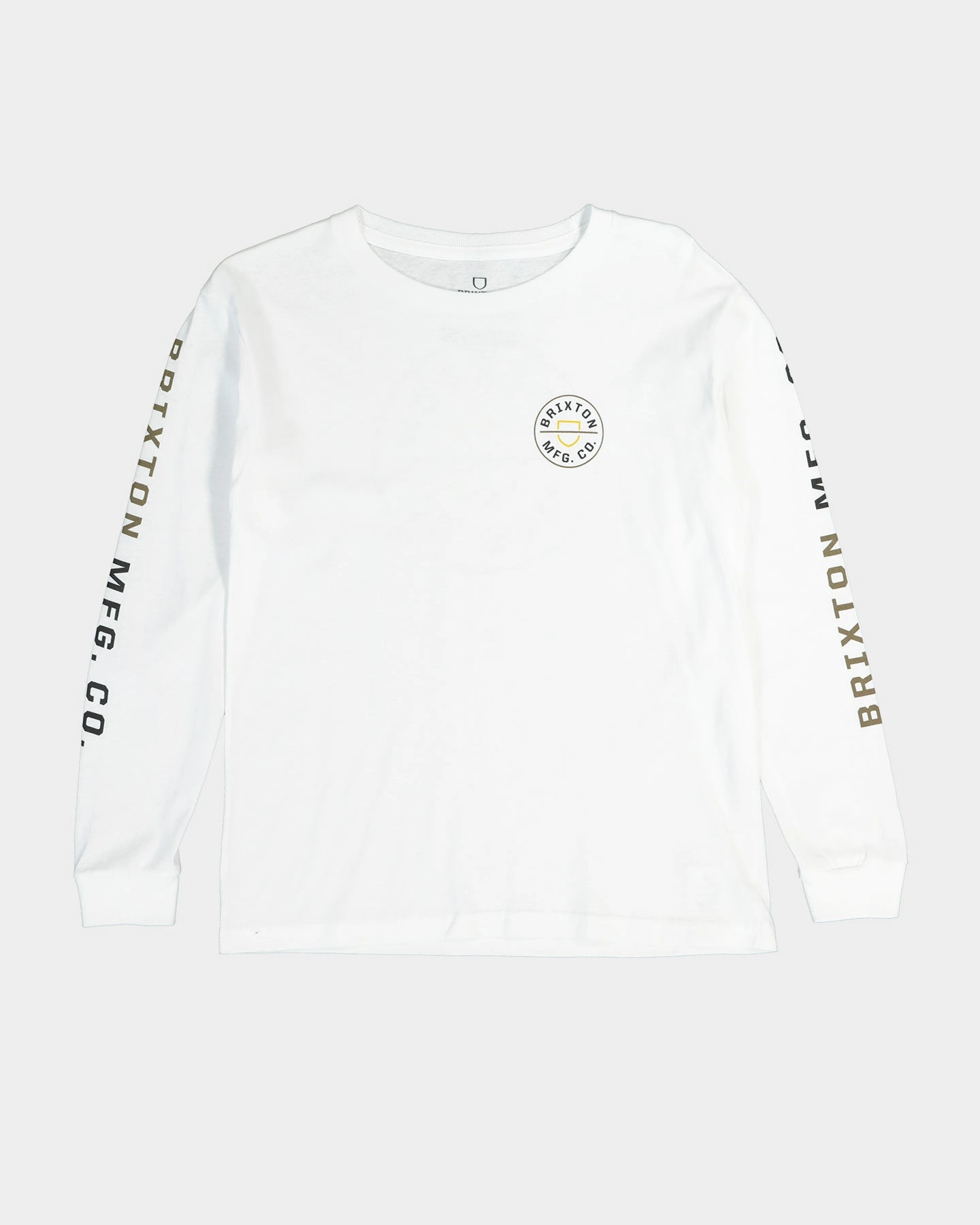 Brixton Kid's Crest Long Sleeve T-Shirt White/Gold