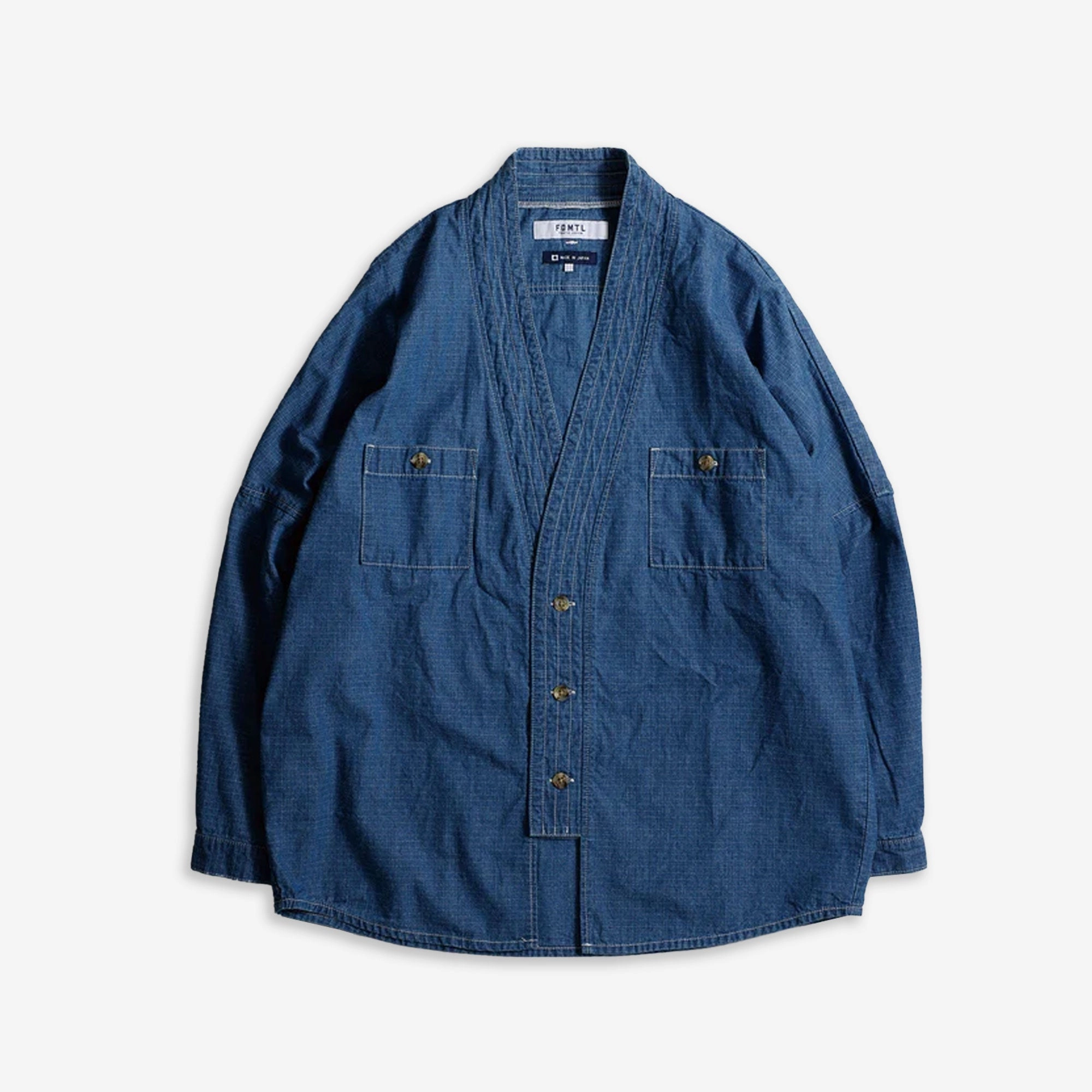 FDMTL | DENIM HAORI SHIRT 2YR WASH  { INDIGO