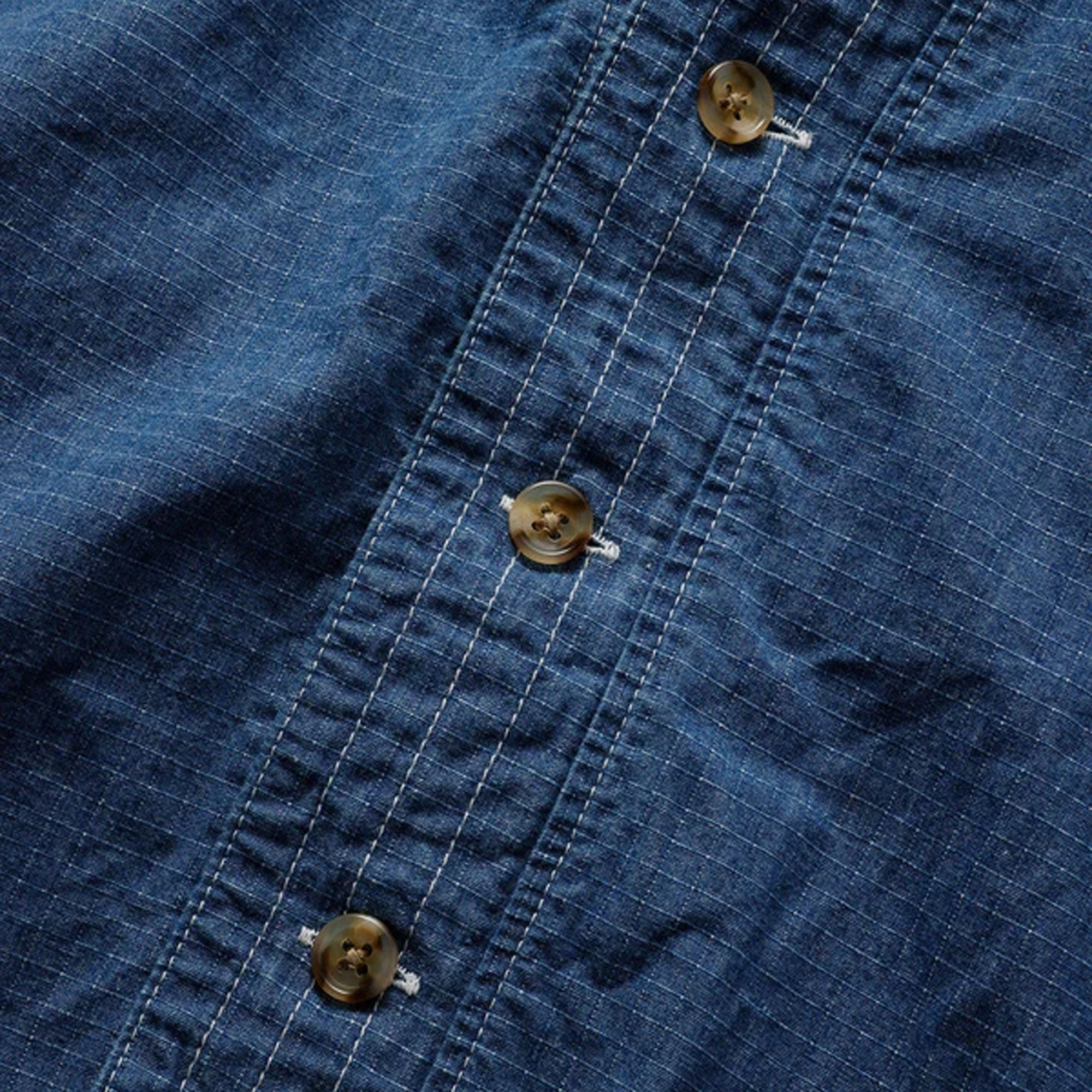 FDMTL | DENIM HAORI SHIRT 2YR WASH  { INDIGO