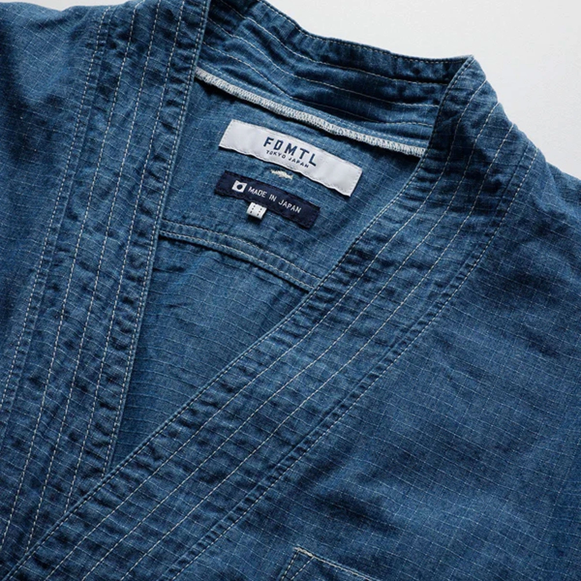 FDMTL | DENIM HAORI SHIRT 2YR WASH  { INDIGO