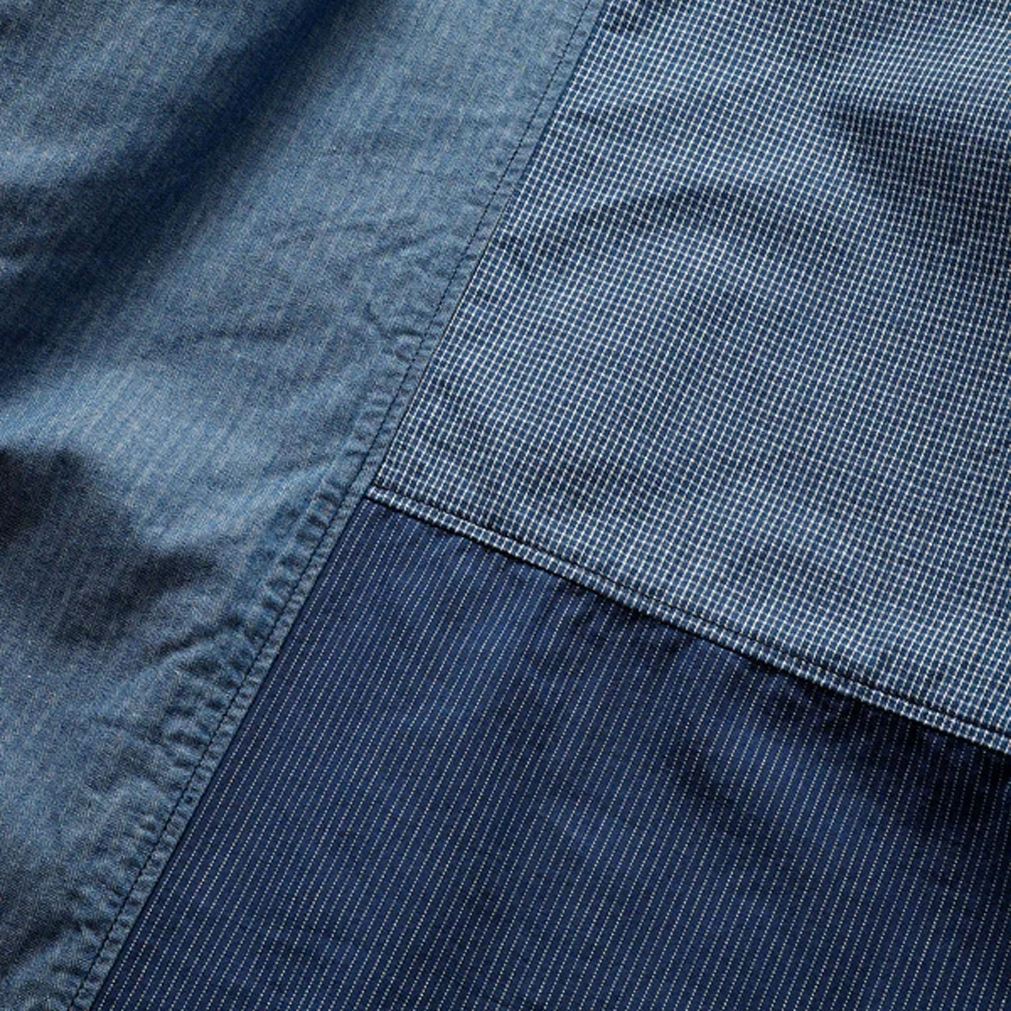 FDMTL | PATCHWORK S/S SHIRT RINSE  { INDIGO