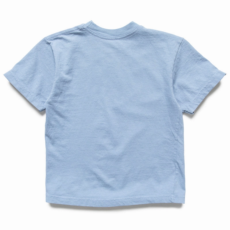 Kids Politics Script Tee - Clear Blue