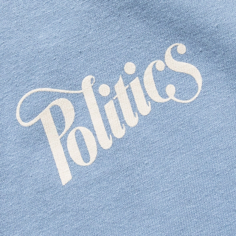 Kids Politics Script Tee - Clear Blue