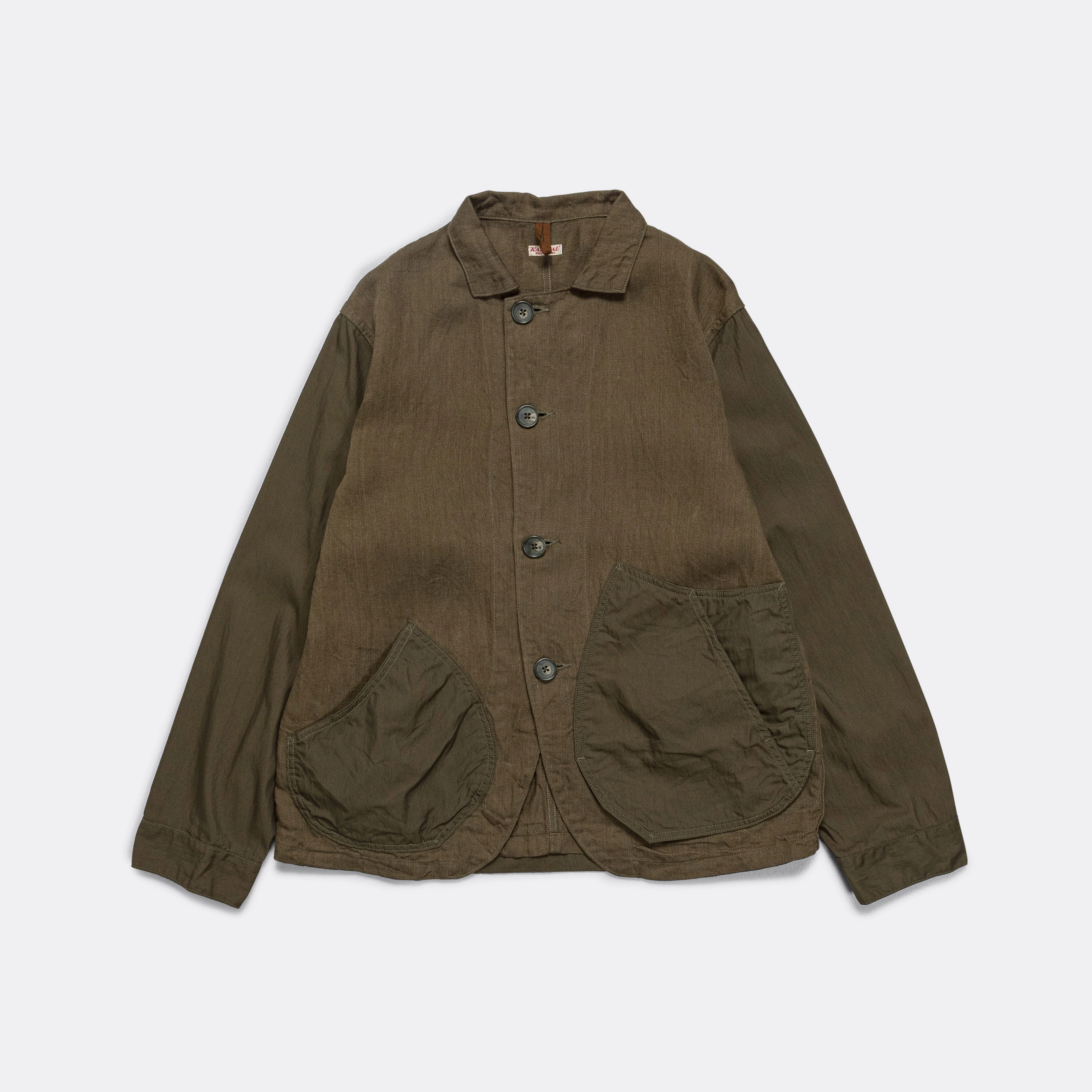 Linen Chino Cloth x Gabardine RINGOMAN Coverall - Khaki