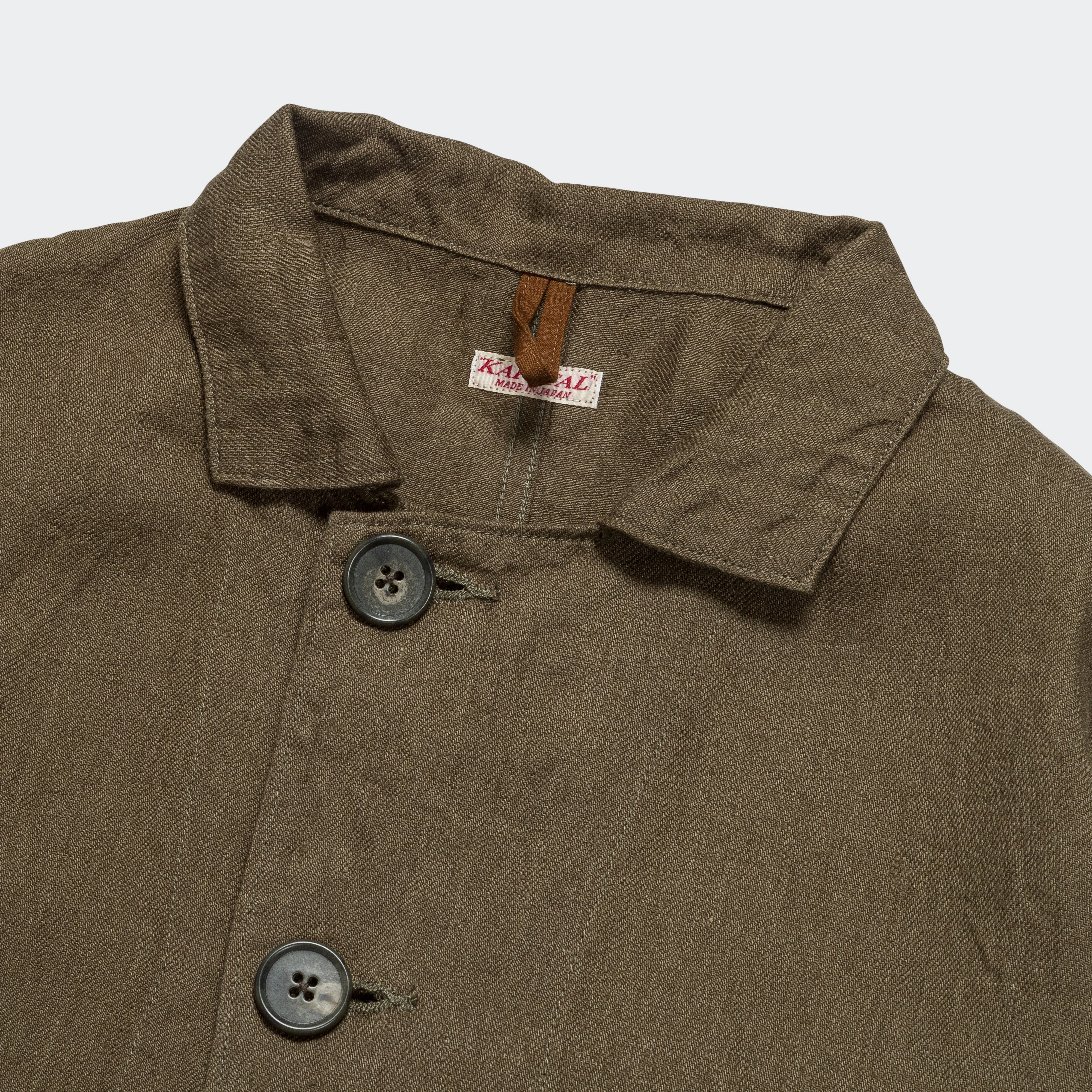 Linen Chino Cloth x Gabardine RINGOMAN Coverall - Khaki