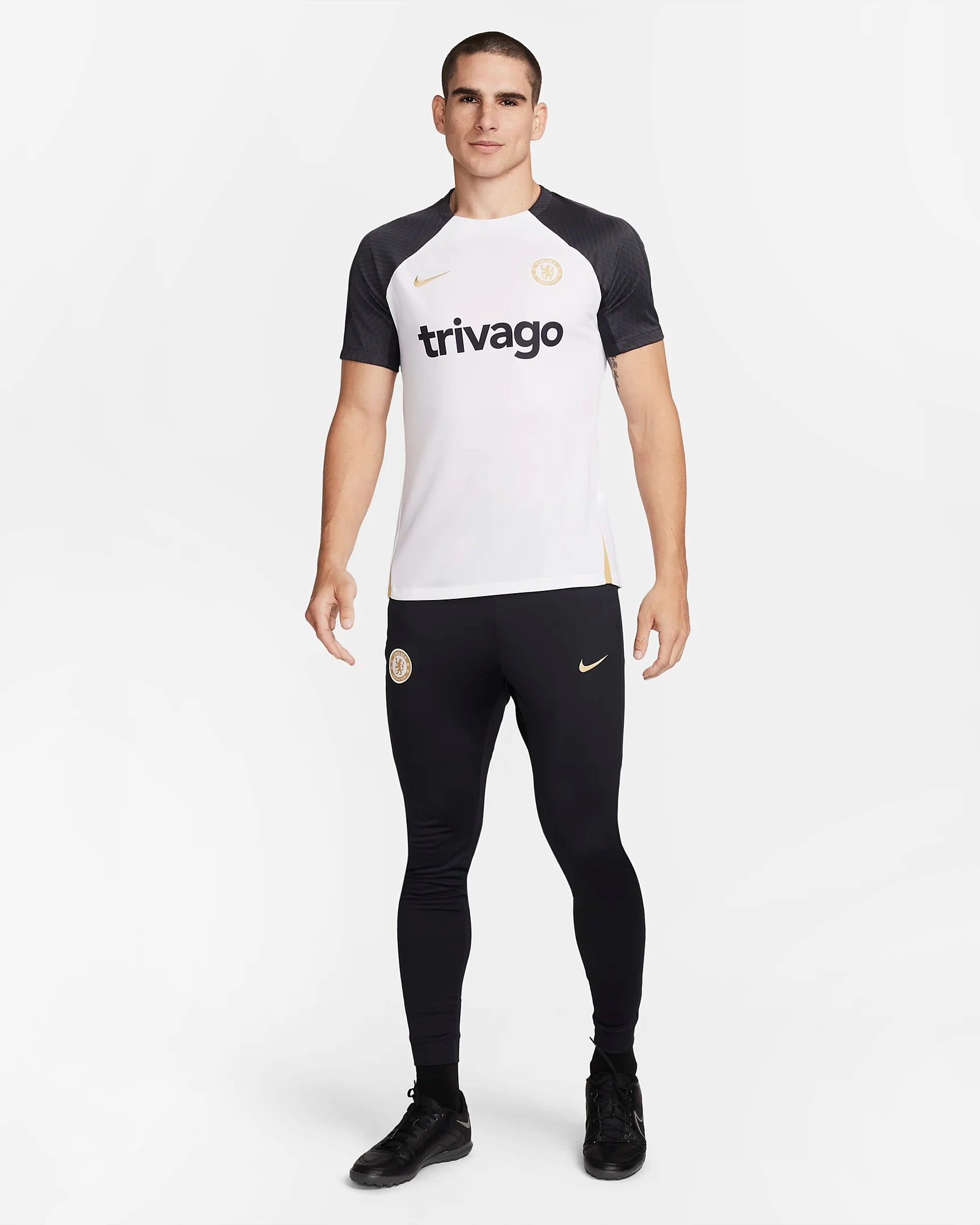 Maillot d'entrainement Chelsea - Blanc/Noir/Doré