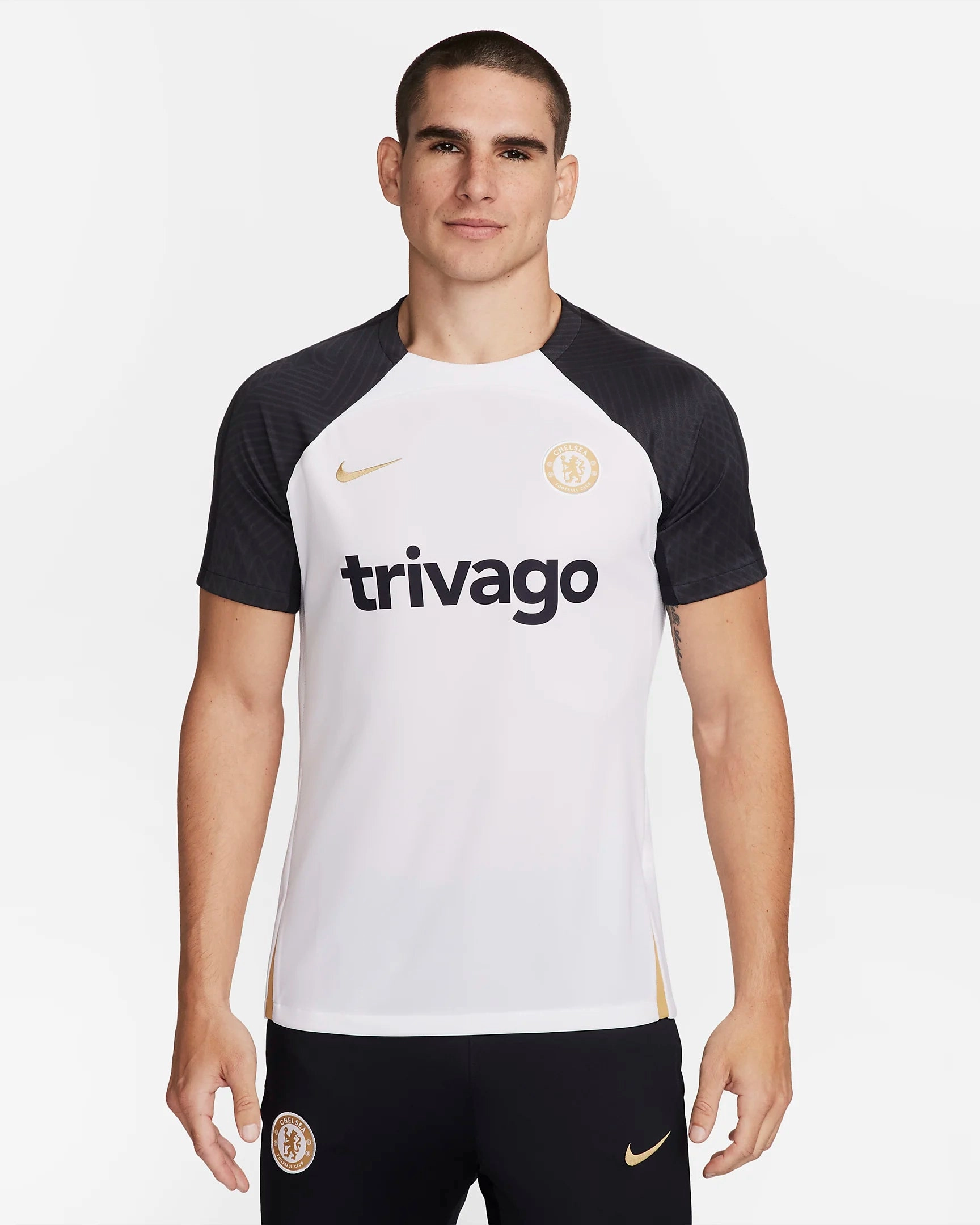 Maillot d'entrainement Chelsea - Blanc/Noir/Doré