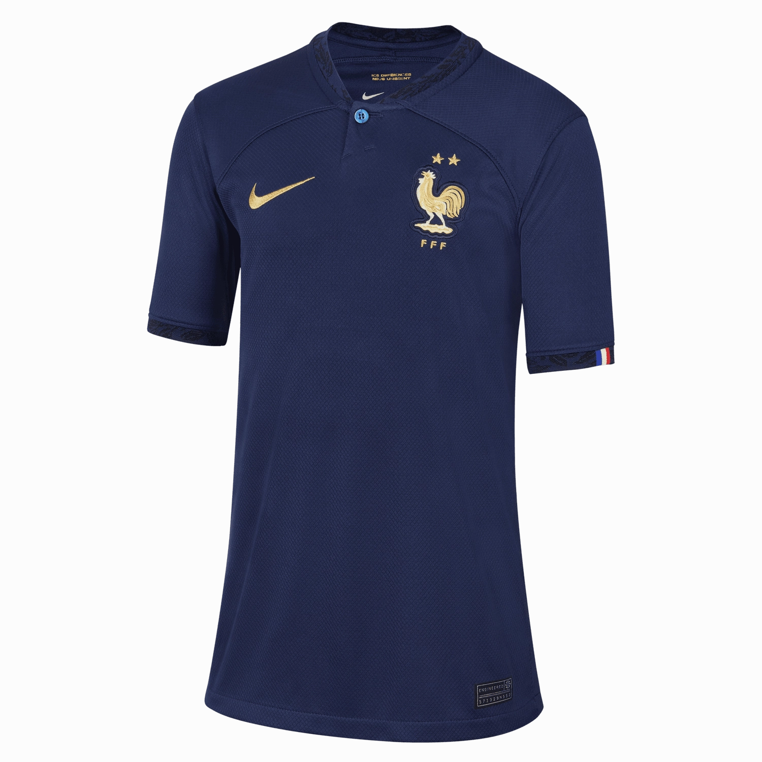Maillot Equipe de France Domicile Junior 2022 - Bleu/Doré