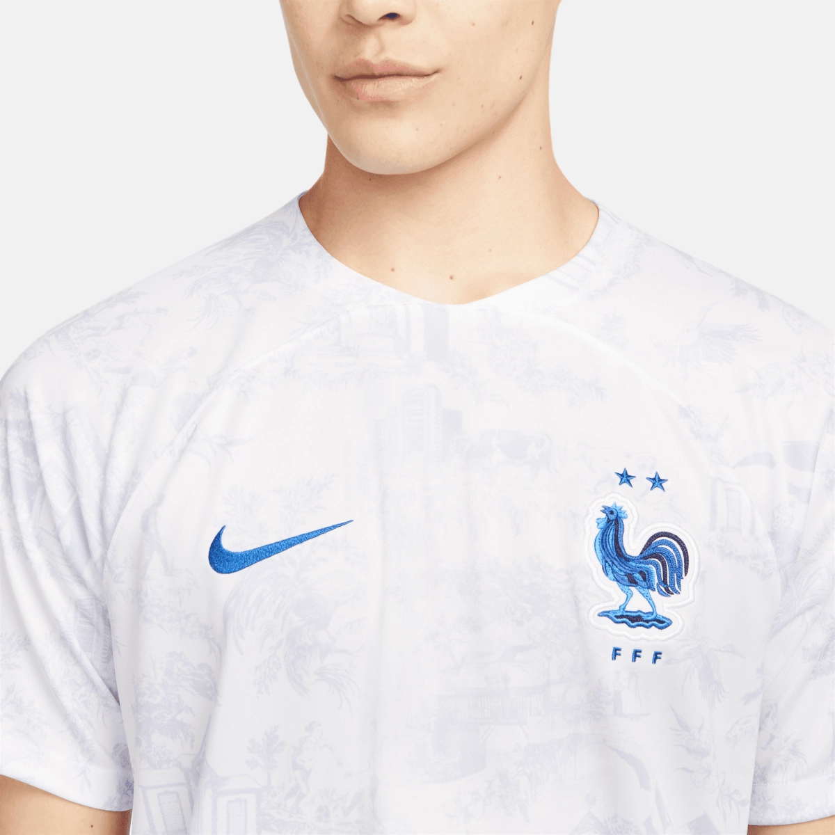 Maillot Extérieur Equipe de France 2022 - Blanc/Gris/Bleu