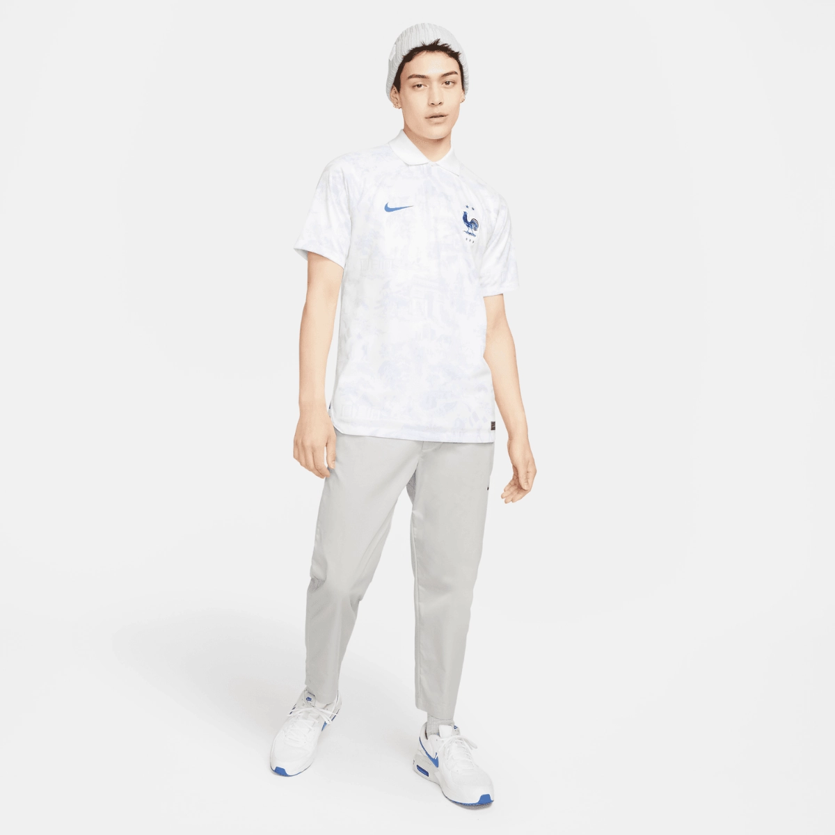 Maillot Extérieur Equipe de France 2022 - Blanc/Gris/Bleu