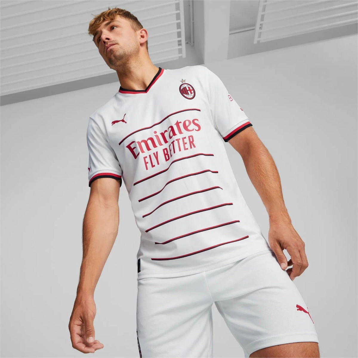 Maillot Extérieur Milan AC 2022/2023 - Blanc/Rouge/Noir
