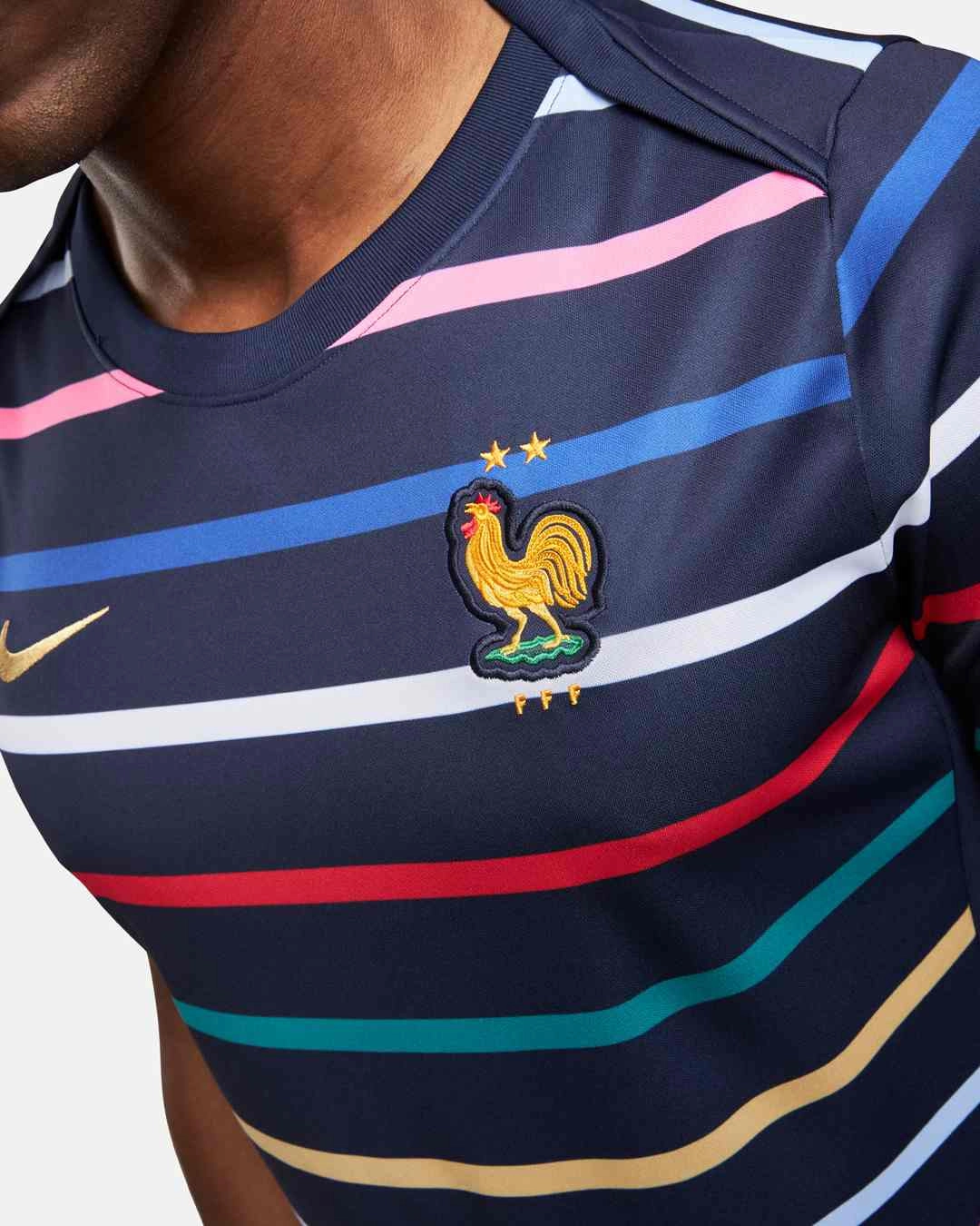 Maillot Pré-Match Equipe de France 2024 - Bleu/Rouge/Blanc
