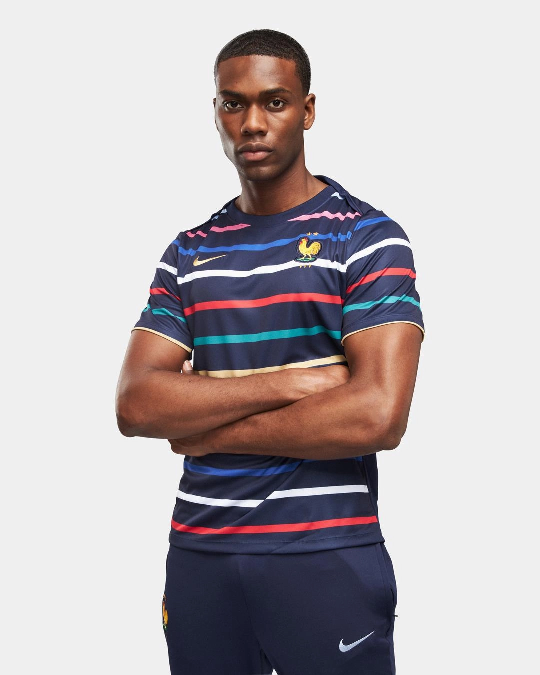 Maillot Pré-Match Equipe de France 2024 - Bleu/Rouge/Blanc