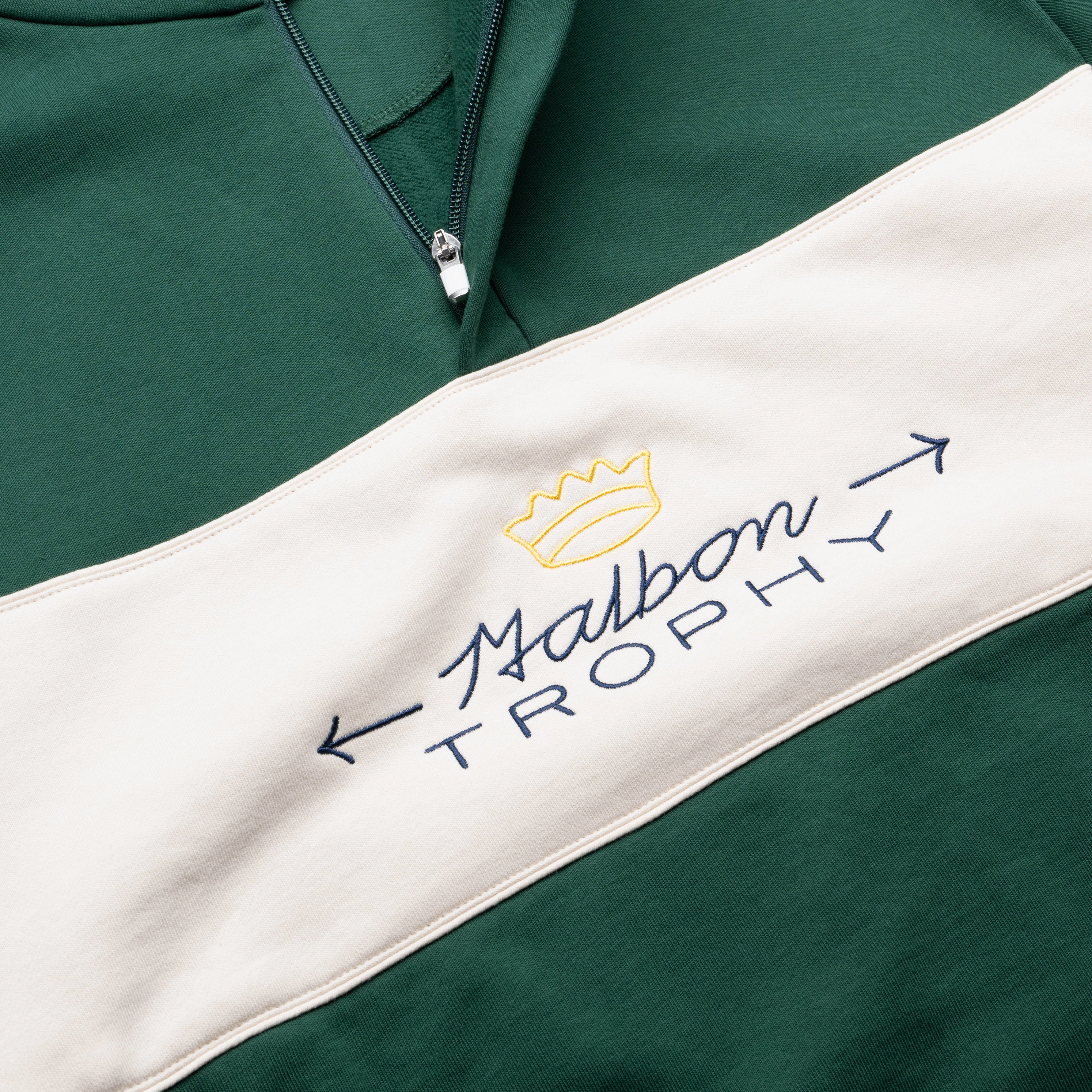 Malbon Golf Trophy Quarter Zip Fleece - Malbon Green