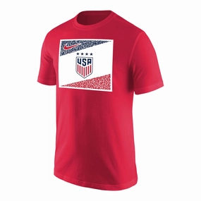 Men's Nike USWNT Split Box Red Tee