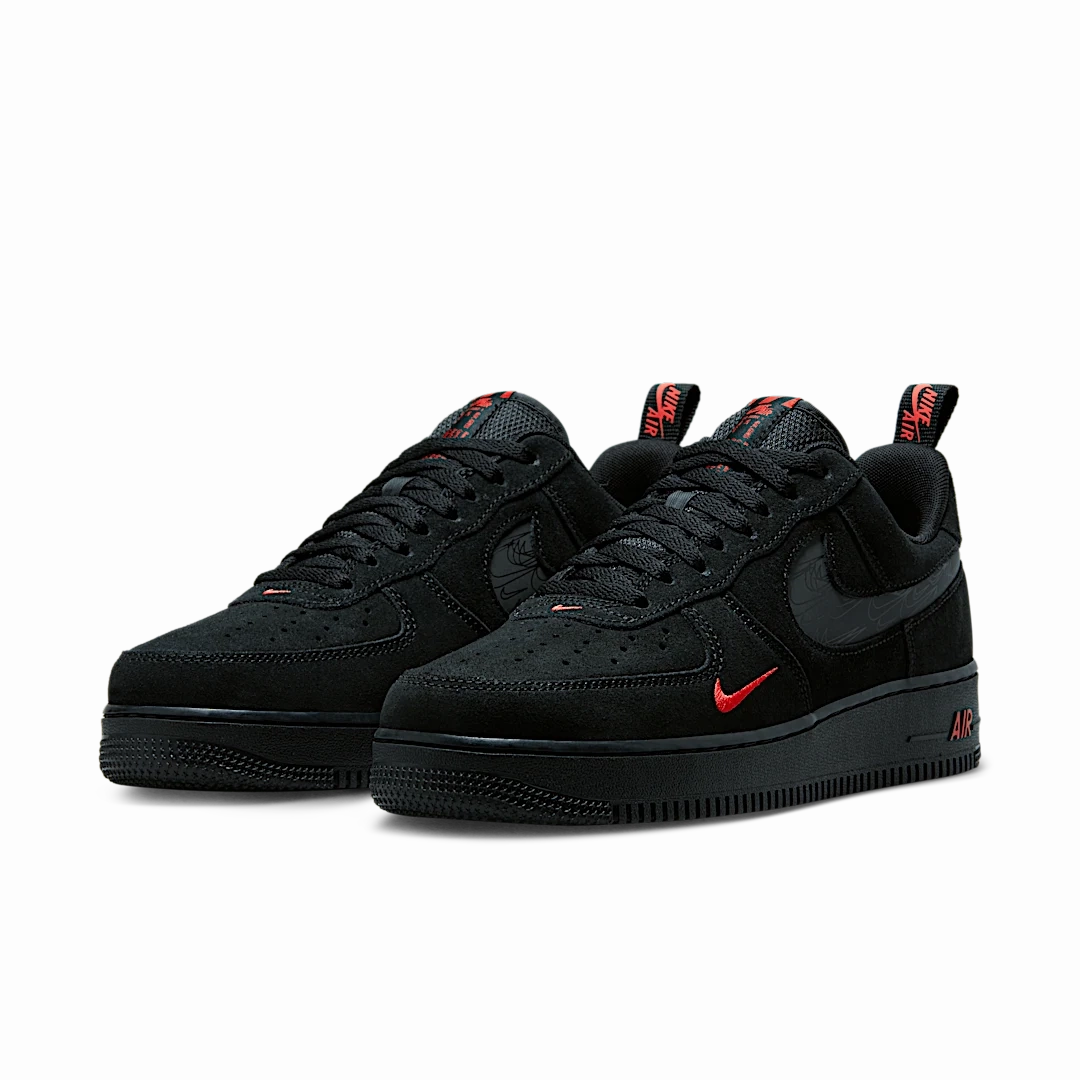 Nike Air Force 1 Low Multi-Swoosh Black Crimson