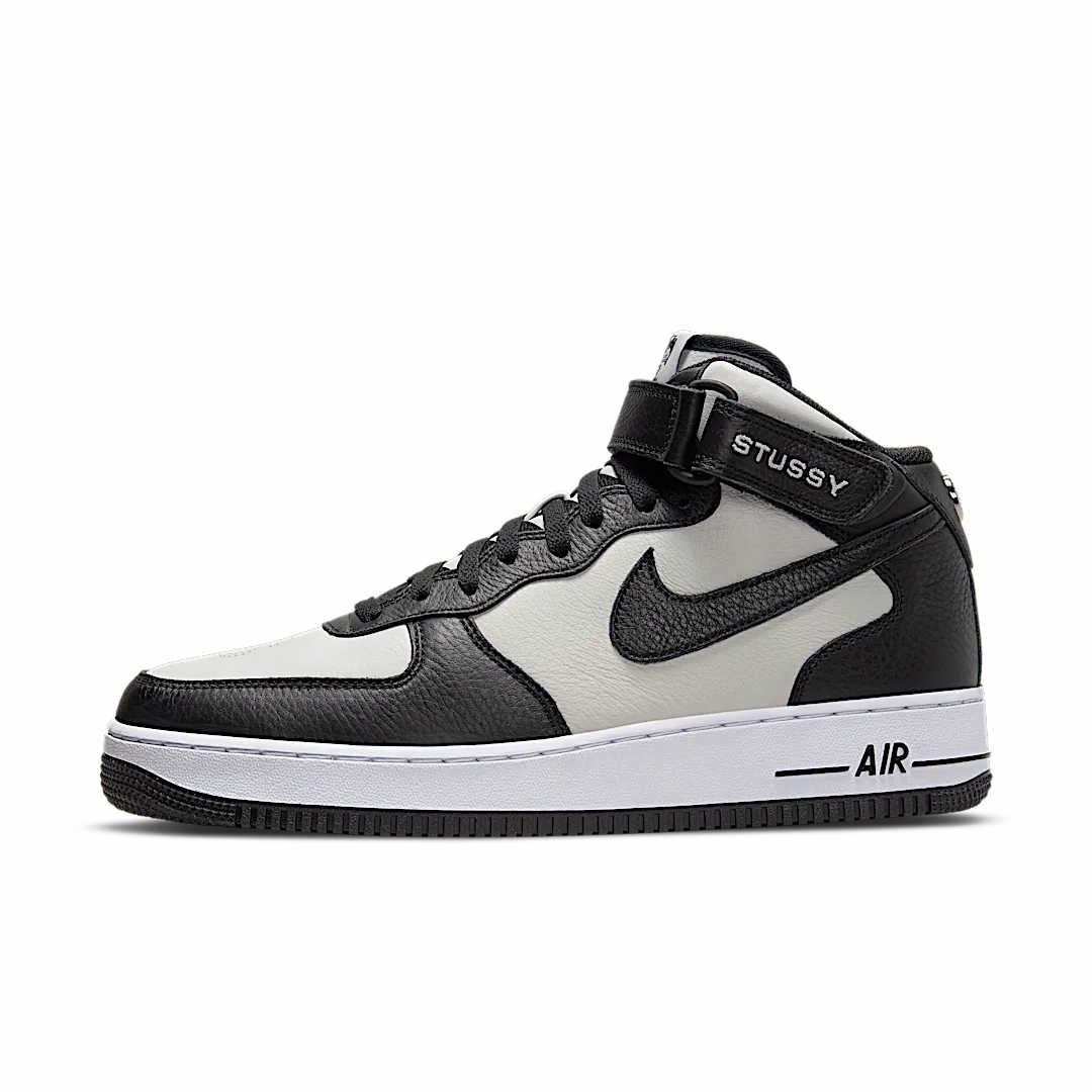 Nike Air Force 1 Mid Stussy Light Bone Black