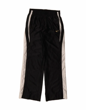 NIKE Boys Tracksuit Trousers 13-14 Years Large Black Colourblock Polyester