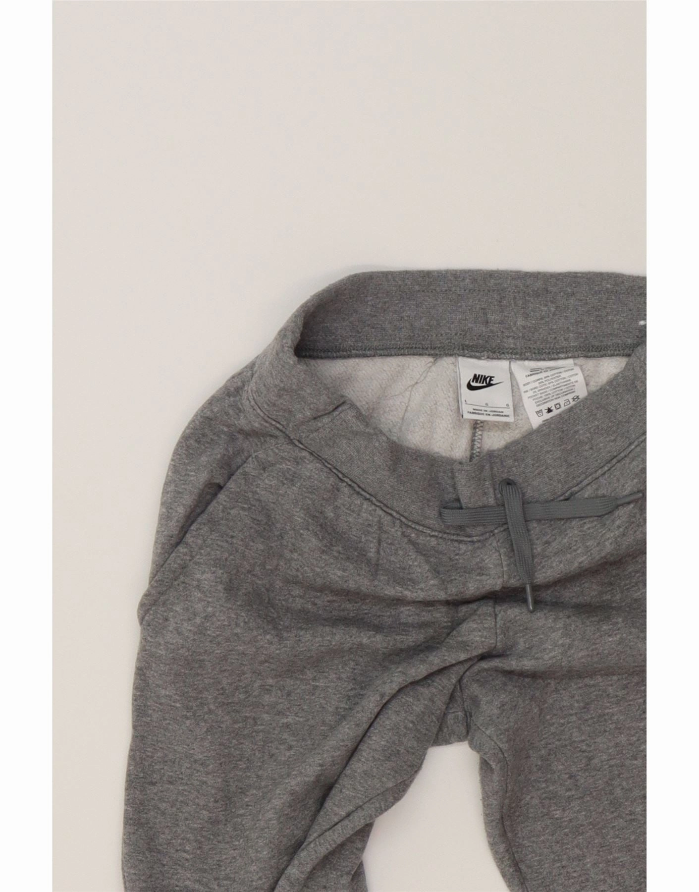 NIKE Boys Tracksuit Trousers Joggers 12-13 Years Large Grey Cotton