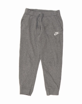 NIKE Boys Tracksuit Trousers Joggers 12-13 Years Large Grey Cotton