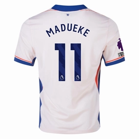 Nike Chelsea Noni Madueke Away Jersey w/ EPL   No Room For Racism Patches 24/25 (Guava Ice/Rush Blue)