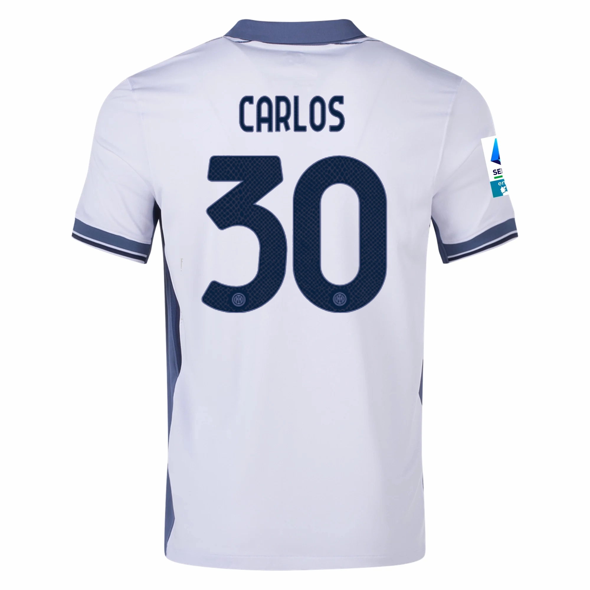 Nike Inter Milan Carlos Augusto Away Jersey w/ Serie A   Scudetto Patch 24/25 (Summit White/Iris Whisper)