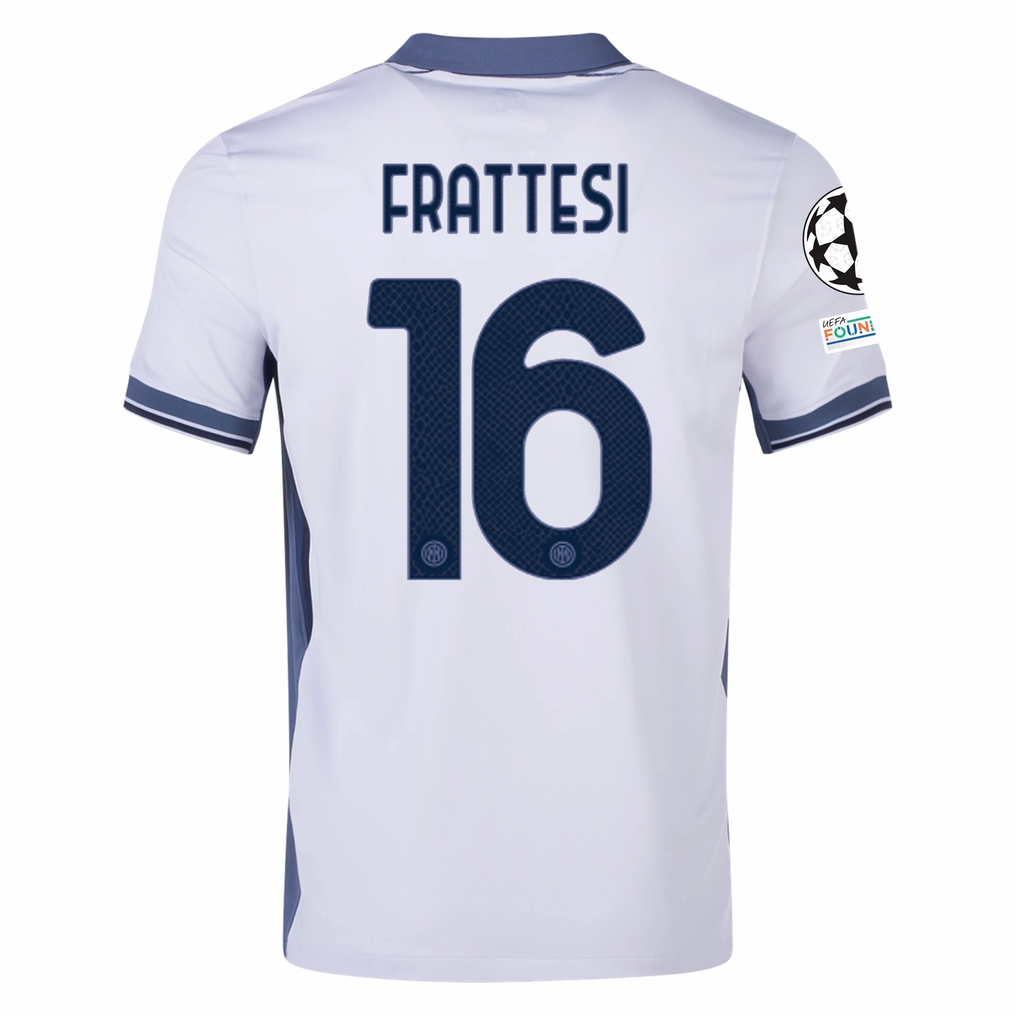 Nike Inter Milan Davide Frattesi Away Jersey w/ Champions League   Scudetto Patch 24/25 (Summit White/Iris Whisper)