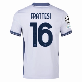 Nike Inter Milan Davide Frattesi Away Jersey w/ Champions League   Scudetto Patch 24/25 (Summit White/Iris Whisper)