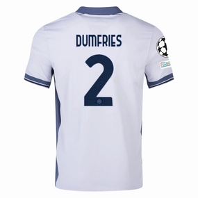 Nike Inter Milan Denzel Dumfries Away Jersey w/ Champions League   Scudetto Patch 24/25 (Summit White/Iris Whisper)