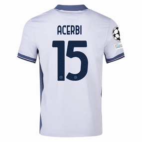 Nike Inter Milan Francesco Acerbi Away Jersey w/ Champions League   Scudetto Patch 24/25 (Summit White/Iris Whisper)