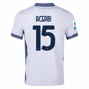 Nike Inter Milan Francesco Acerbi Away Jersey w/ Serie A   Scudetto Patch 24/25 (Summit White/Iris Whisper)