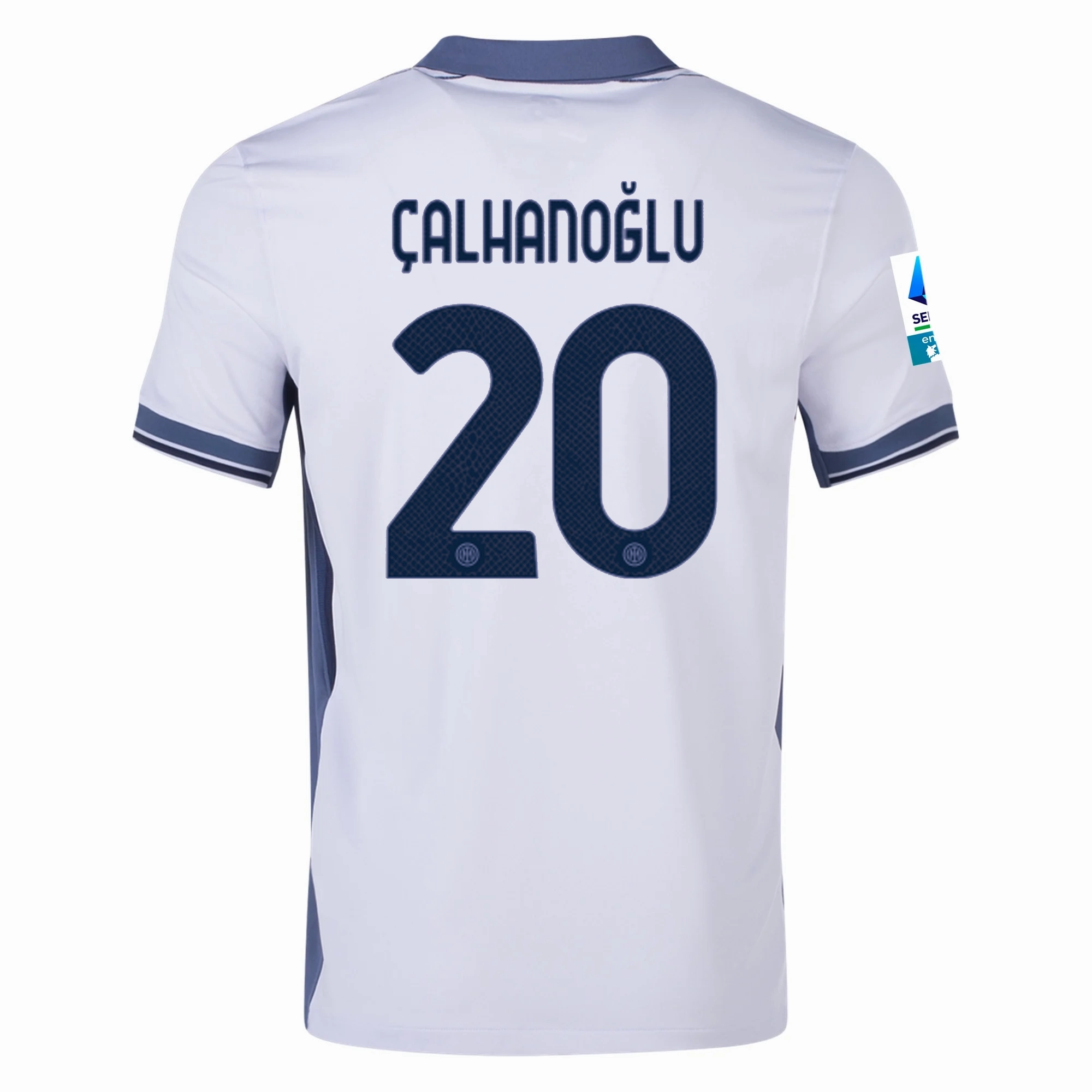 Nike Inter Milan Hakan Çalhanoğlu Away Jersey w/ Serie A   Scudetto Patch 24/25 (Summit White/Iris Whisper)