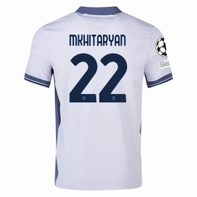Nike Inter Milan Henrikh Mkhitaryan Away Jersey w/ Champions League   Scudetto Patch 24/25 (Summit White/Iris Whisper)