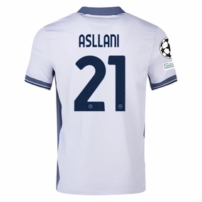 Nike Inter Milan Kristjan Asllani Away Jersey w/ Champions League   Scudetto Patch 24/25 (Summit White/Iris Whisper)
