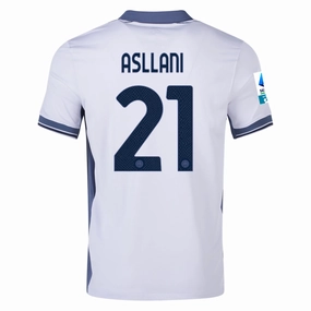Nike Inter Milan Kristjan Asllani Away Jersey w/ Serie A   Scudetto Patch 24/25 (Summit White/Iris Whisper)