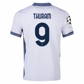 Nike Inter Milan Marcus Thuram Away Jersey w/ Champions League   Scudetto Patch 24/25 (Summit White/Iris Whisper)