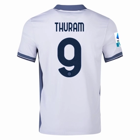 Nike Inter Milan Marcus Thuram Away Jersey w/ Serie A   Scudetto Patch 24/25 (Summit White/Iris Whisper)