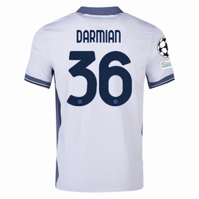 Nike Inter Milan Matteo Darmian Away Jersey w/ Champions League   Scudetto Patch 24/25 (Summit White/Iris Whisper)