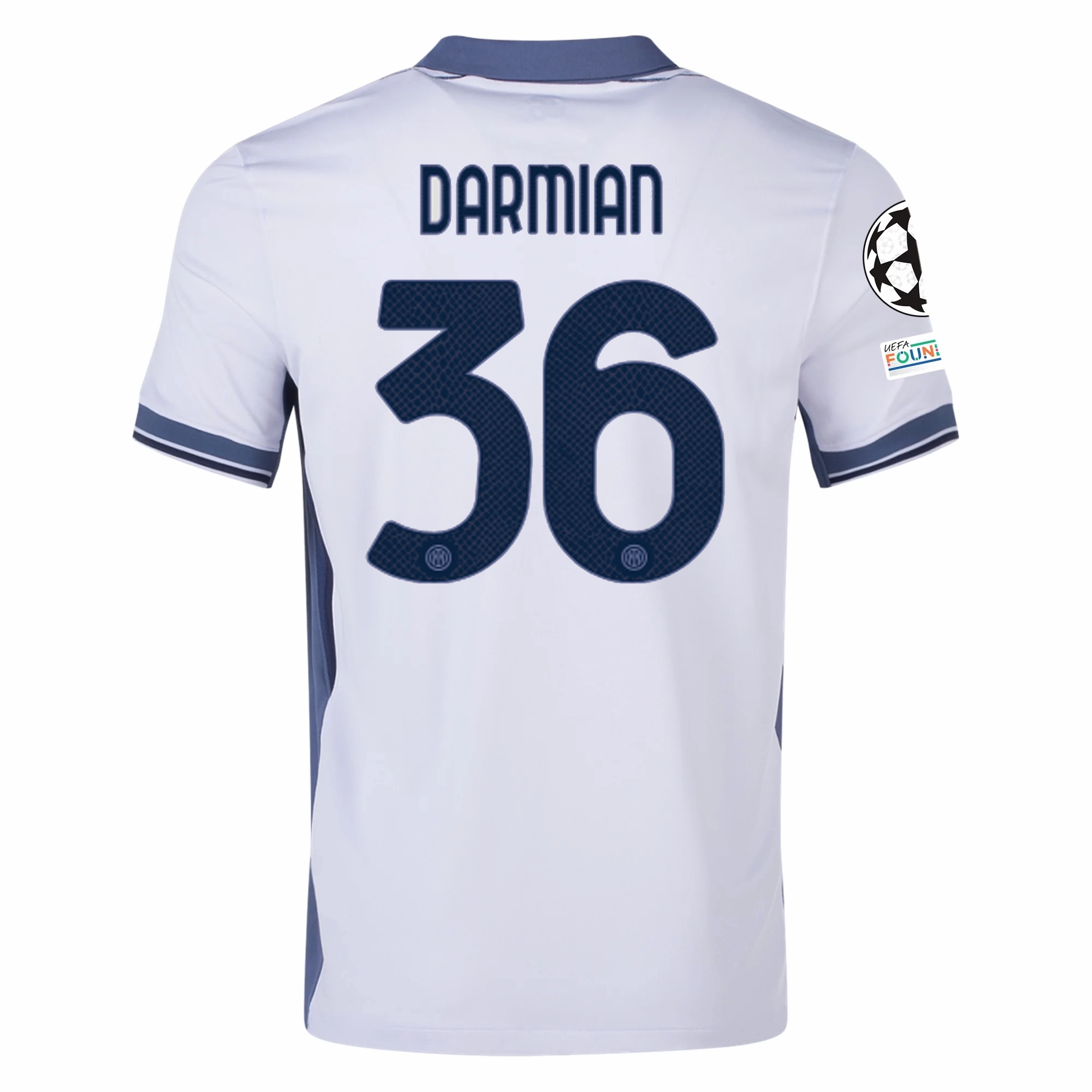 Nike Inter Milan Matteo Darmian Away Jersey w/ Champions League   Scudetto Patch 24/25 (Summit White/Iris Whisper)