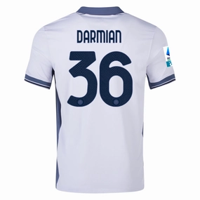 Nike Inter Milan Matteo Darmian Away Jersey w/ Serie A   Scudetto Patch 24/25 (Summit White/Iris Whisper)