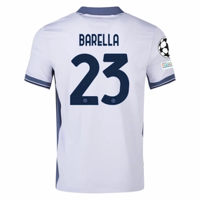 Nike Inter Milan Nicolò Barella Away Jersey w/ Champions League   Scudetto Patch 24/25 (Summit White/Iris Whisper)
