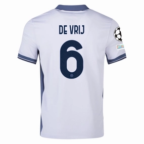 Nike Inter Milan Stefan de Vrij Away Jersey w/ Champions League   Scudetto Patch 24/25 (Summit White/Iris Whisper)
