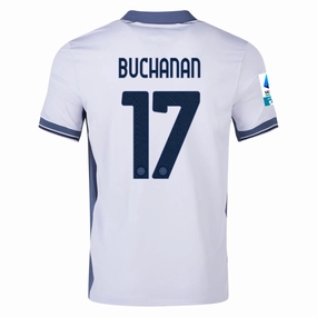 Nike Inter Milan Tajon Buchanan Away Jersey w/ Serie A   Scudetto Patch 24/25 (Summit White/Iris Whisper)