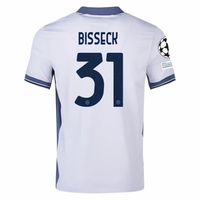 Nike Inter Milan Yann Aurel Bisseck Away Jersey w/ Champions League   Scudetto Patch 24/25 (Summit White/Iris Whisper)