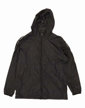 NIKE Mens Big & Tall Hooded Rain Jacket UK 42 XL Black Polyester